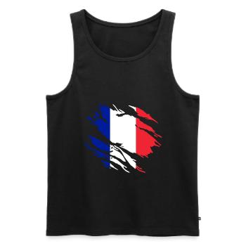 Frankreich Flagge - Männer Premium Bio Tank Top - Schwarz - Vorne - Michal (187cm)