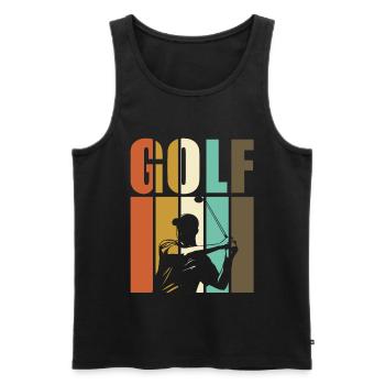 Golf - Golfeurs d'époque - Débardeur bio Premium Homme - noir - Devant - Michal (187cm)