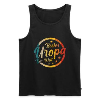Bester Uropa Geschenk - Männer Premium Bio Tank Top - Schwarz - Vorne - Michal (187cm)