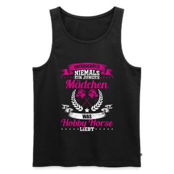 Hobby Horse Freizeit Geschenk - Männer Premium Bio Tank Top - Schwarz - Vorne - Michal (187cm)