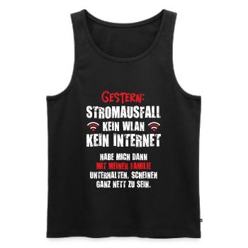 Gestern Stromausfall kein Internet kein WLAN Gamer - Männer Premium Bio Tank Top - Schwarz - Vorne - Michal (187cm)