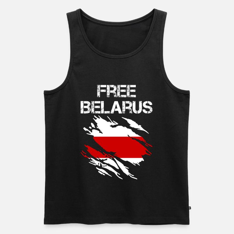 Drapeau Biélorussie Bélarus - Débardeur bio Premium Homme - noir