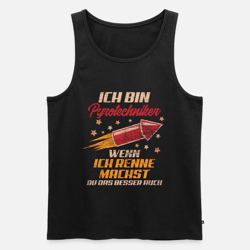 Pyrotechniker Rennen - Männer Premium Bio Tank Top - Schwarz