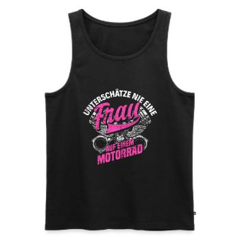 Motorrad Frau - Männer Premium Bio Tank Top - Schwarz - Vorne - Michal (187cm)