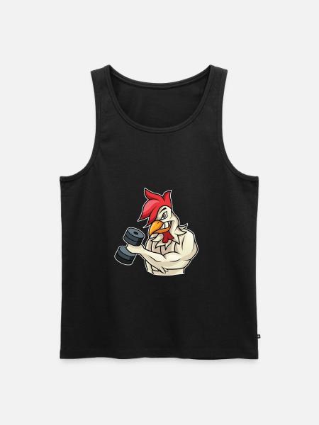 Rooster Chicken Fitness Bodybuilder Gave - Herre Premium økologisk tanktop - sort