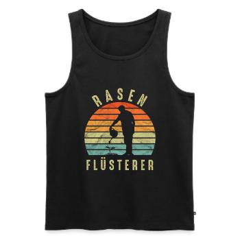 Rasenflüsterer Distressed Vintage Retro Geschenk - Männer Premium Bio Tank Top - Schwarz - Vorne - Michal (187cm)