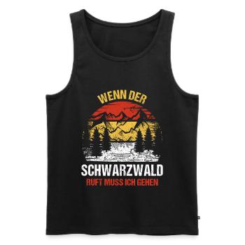 Schwarzwald Schwarzwälder Geschenk - Männer Premium Bio Tank Top - Schwarz - Vorne - Michal (187cm)