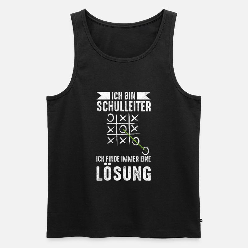 Lustige Schulleiter Sprüche Geschenkidee - Männer Premium Bio Tank Top - Schwarz
