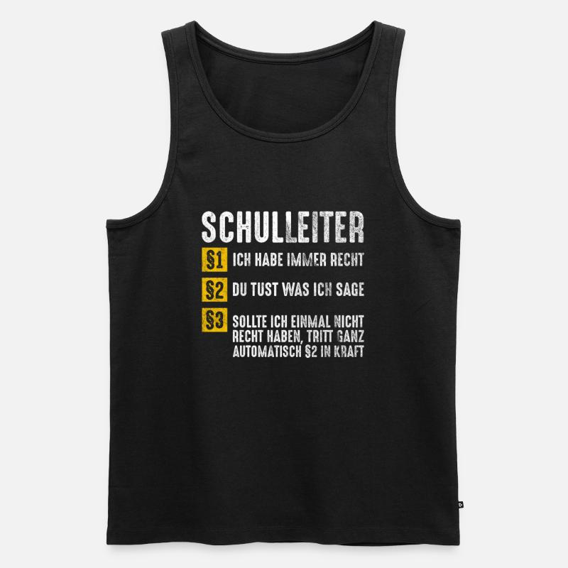Lustiges Schulleiter Geschenk - Männer Premium Bio Tank Top - Schwarz
