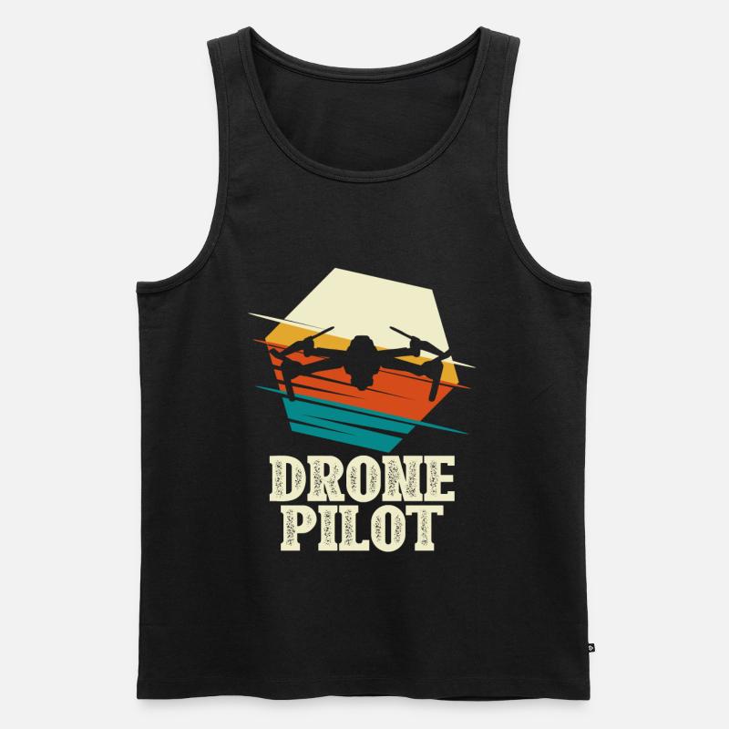 Drone Pilot - Quadcopter Multicopter - Männer Premium Bio Tank Top - Schwarz