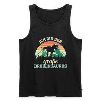 Brudersaurus die großer Bruder Geschenkidee - Männer Premium Bio Tank Top - Schwarz - Vorne - Michal (187cm)