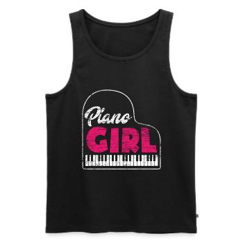 Piano fille - Débardeur bio Premium Homme - noir - Devant - Michal (187cm)