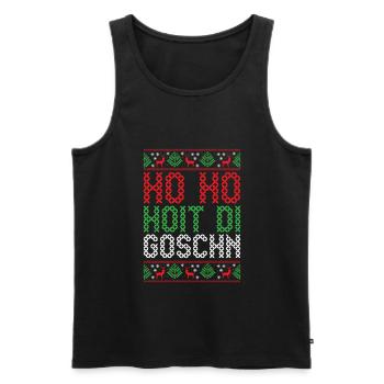 Weihnachten bayrische Geschenkidee - Männer Premium Bio Tank Top - Schwarz - Vorne - Michal (187cm)
