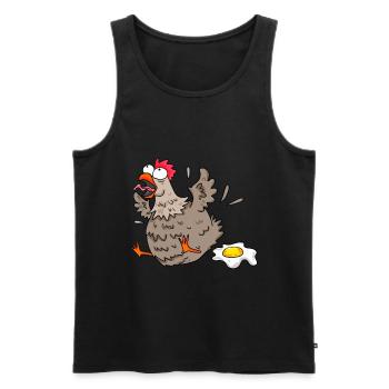 Funny chicken - Men's Premium Organic Tank Top - black - Front - Michal (187cm)