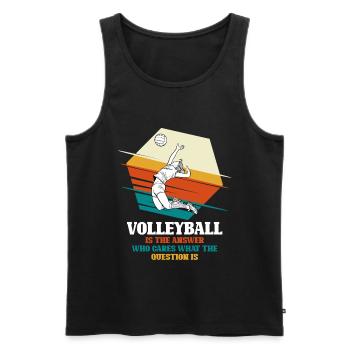 Le volleyball est la réponse - les joueurs de volleyball - Débardeur bio Premium Homme - noir - Devant - Michal (187cm)
