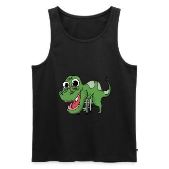 Grandpasaurus Opasaurus Opa Dinosaurier Geschenk - Männer Premium Bio Tank Top - Schwarz - Vorne - Michal (187cm)