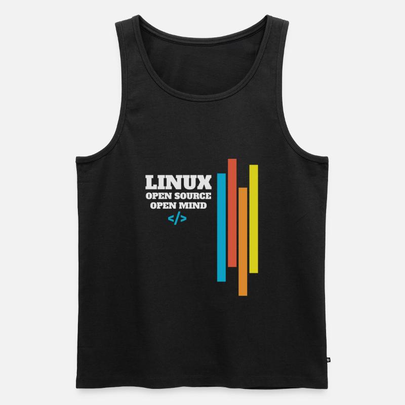 Cadeau d'administrateur de programmeur Linux - Débardeur bio Premium Homme - noir