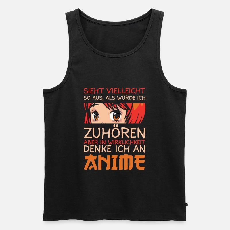 Lustiges Anime Sprüche Geschenk - Männer Premium Bio Tank Top - Schwarz