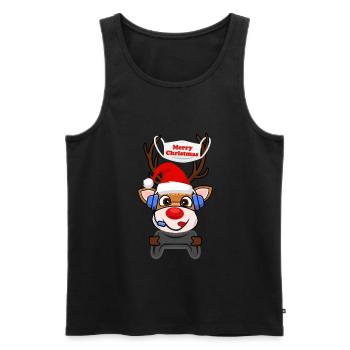 Gaming Zocker Weihnachten Rentier Corona Maske - Männer Premium Bio Tank Top - Schwarz - Vorne - Michal (187cm)