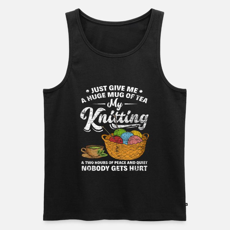 Stricken Tee - Männer Premium Bio Tank Top - Schwarz