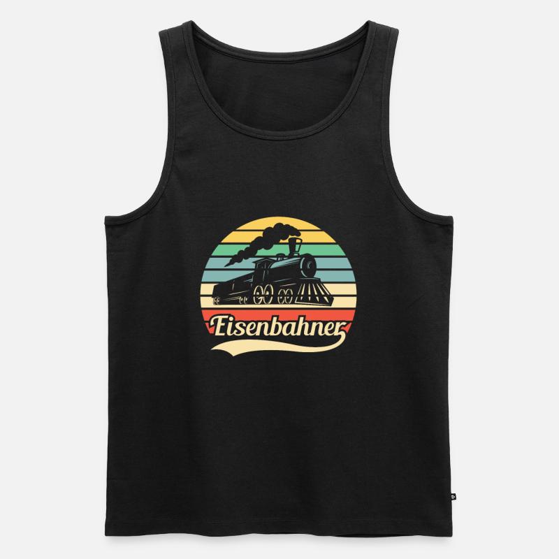 Eisenbahner Retro Design - Männer Premium Bio Tank Top - Schwarz