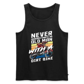 Motocross Old Men Dirt Bike Piste de course - Débardeur bio Premium Homme - noir - Devant - AI Model Male 178 light (178cm)