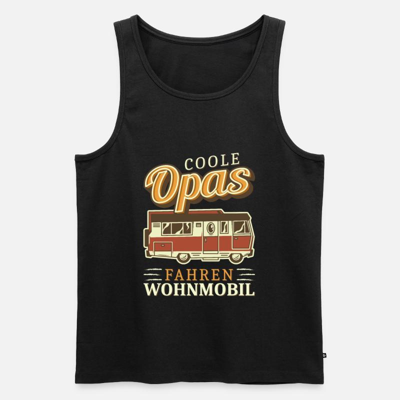 Opa Camper Papa Geschenkidee - Männer Premium Bio Tank Top - Schwarz