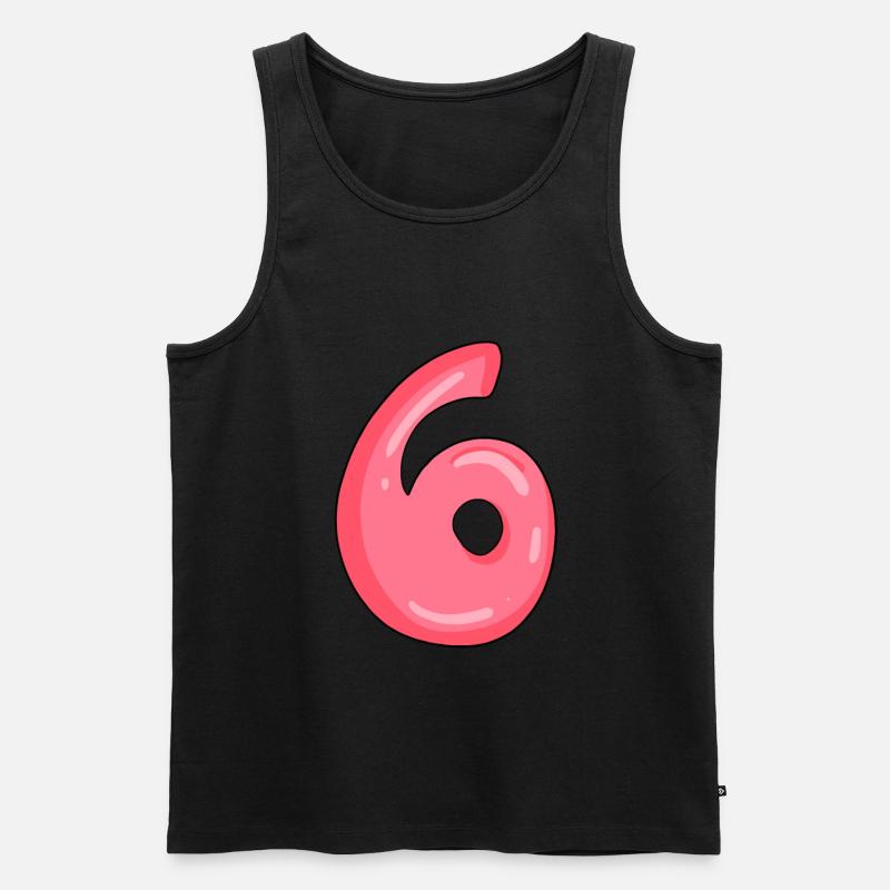 Nummer 6 - Männer Premium Bio Tank Top - Schwarz