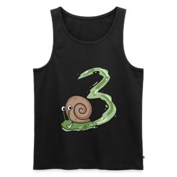 Escargot 3e anniversaire - cadeau 3 ans - Débardeur bio Premium Homme - noir - Devant - Michal (187cm)