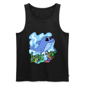 Delfin - Männer Premium Bio Tank Top - Schwarz - Vorne - Michal (187cm)