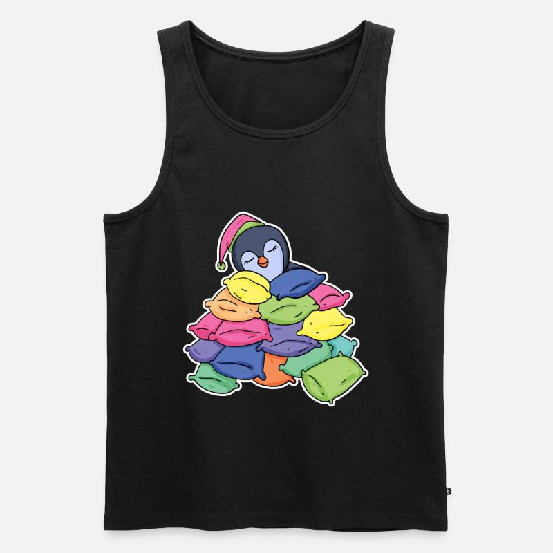 Schlafender Pinguin - Männer Premium Bio Tank Top - Schwarz
