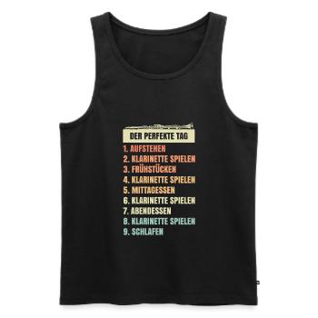 Klarinette Tagesablauf witzige Geschenkidee - Männer Premium Bio Tank Top - Schwarz - Vorne - AI Model Male 178 light (178cm)