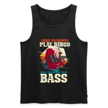 Real Grandpas Play Bass guitariste grand-père - Débardeur bio Premium Homme - noir - Devant - Michal (187cm)