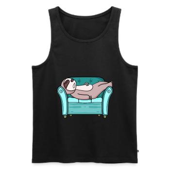la paresse - Débardeur bio Premium Homme - noir - Devant - Michal (187cm)