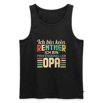 Rente 2021 Rentner Opa Retro Geschenkidee - Männer Premium Bio Tank Top - Schwarz - Vorne - Michal (187cm)