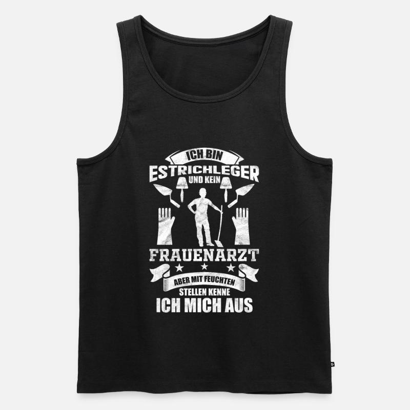 Estrichleger Handwerker Beruf Arbeit Geschenkidee - Männer Premium Bio Tank Top - Schwarz