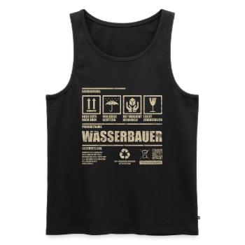 Wasserbauer Vintage Distressed Geschenkidee - Männer Premium Bio Tank Top - Schwarz - Vorne - Michal (187cm)