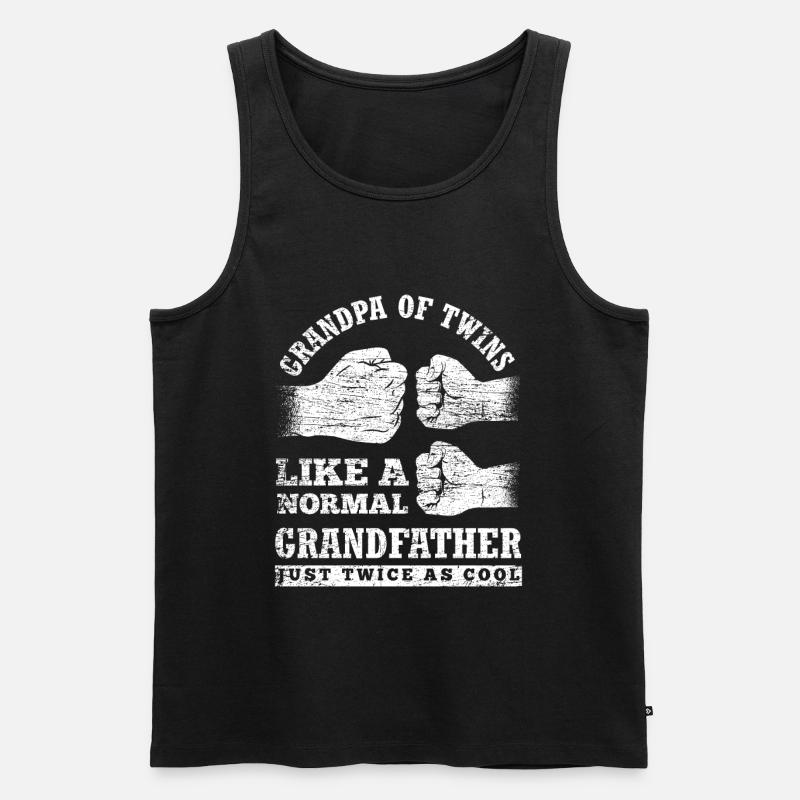 Zwillings Opa - Männer Premium Bio Tank Top - Schwarz