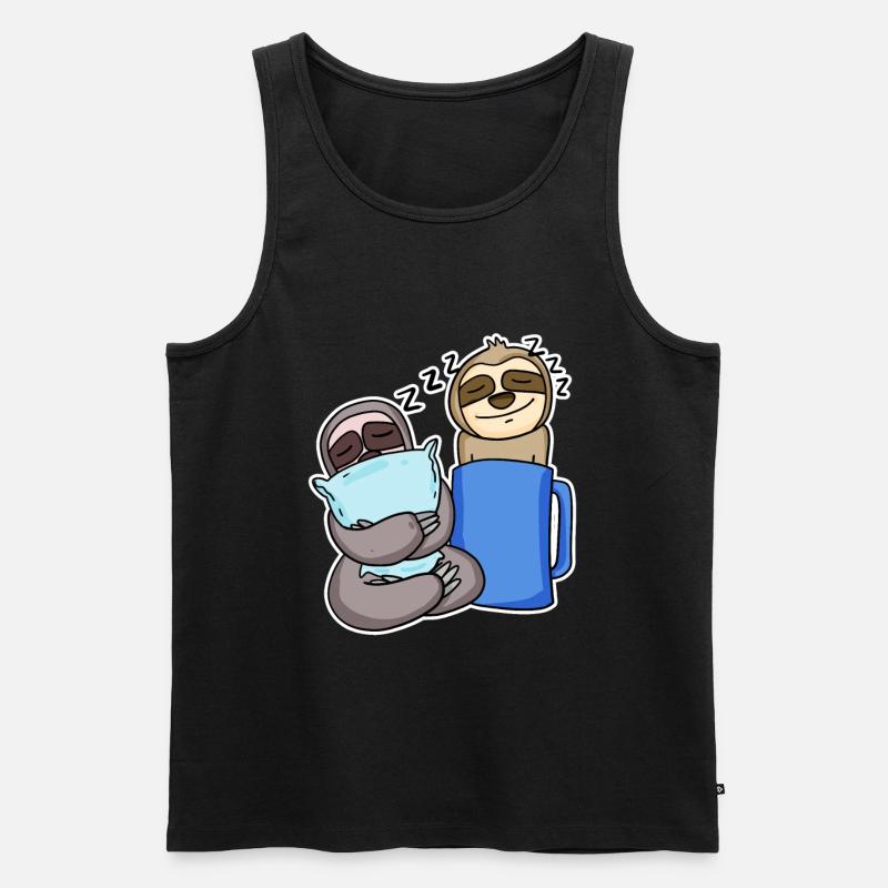 Faultiere - Männer Premium Bio Tank Top - Schwarz