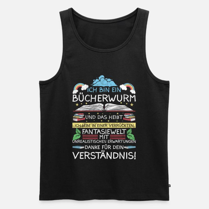 Lesen Leseratte Bücherwurm Geschenkidee - Männer Premium Bio Tank Top - Schwarz