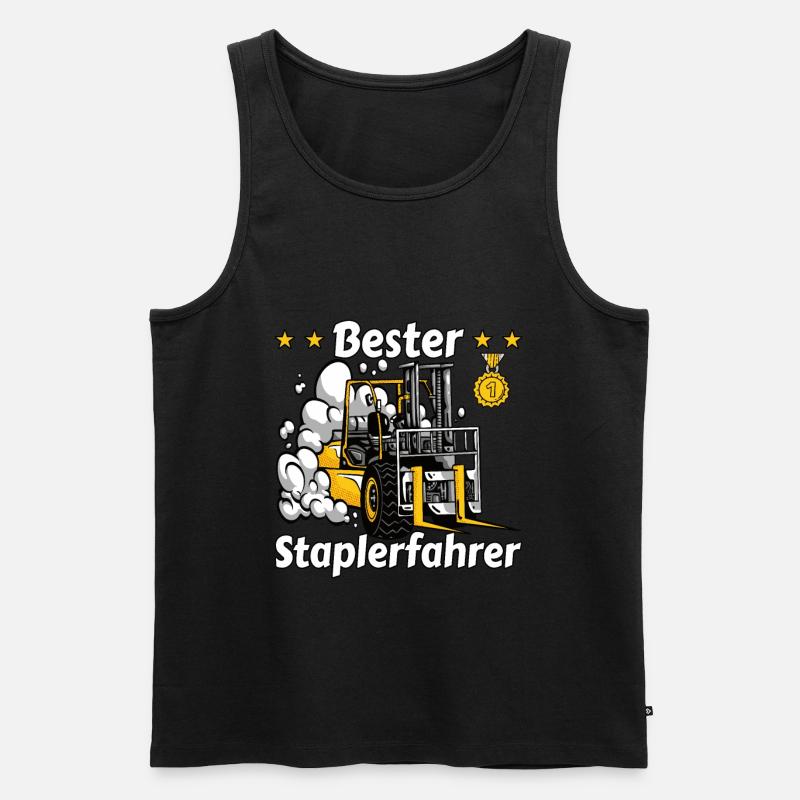 Staplerfahrer Geschenk Lagerist Lagerarbeiter - Männer Premium Bio Tank Top - Schwarz