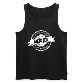Bester Meister der Welt Geschenkidee - Männer Premium Bio Tank Top - Schwarz - Vorne - Michal (187cm)