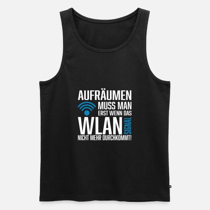 Wlan signal Spruch Nerd - Männer Premium Bio Tank Top - Schwarz