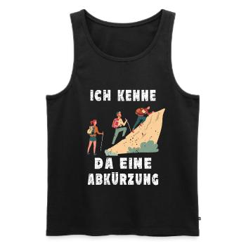 Wandern - Ich kenne da eine Abkürzung - Männer Premium Bio Tank Top - Schwarz - Vorne - Michal (187cm)