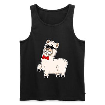 Alpaka - Männer Premium Bio Tank Top - Schwarz - Vorne - Michal (187cm)