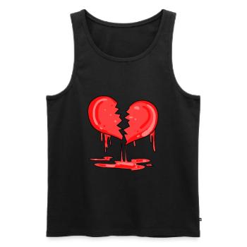 Broken heart - Men's Premium Organic Tank Top - black - Front - AI Model Male 178 light (178cm)
