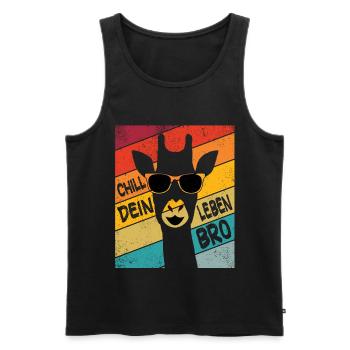 Chiller Giraffe Chill ta vie Giraffen Amour - Débardeur bio Premium Homme - noir - Devant - Michal (187cm)