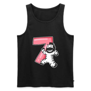Zebra 7 years old children's birthday - Men's Premium Organic Tank Top - black - Front - Michal (187cm)