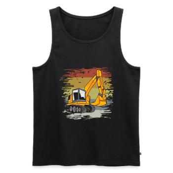 Bagger Baustelle Retro - Männer Premium Bio Tank Top - Schwarz - Vorne - AI Model Male 178 light (178cm)