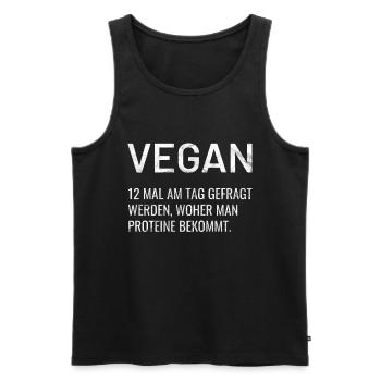 Vegan Veganer Veganismus Geschenkidee - Männer Premium Bio Tank Top - Schwarz - Vorne - Michal (187cm)